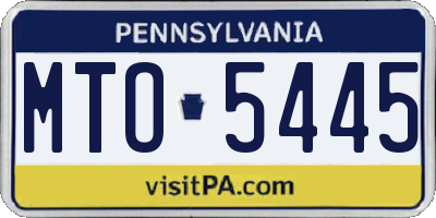 PA license plate MTO5445