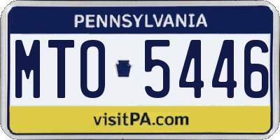 PA license plate MTO5446