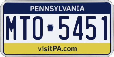 PA license plate MTO5451