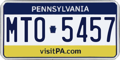 PA license plate MTO5457