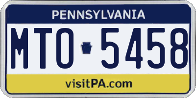 PA license plate MTO5458