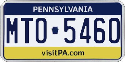 PA license plate MTO5460