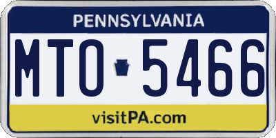 PA license plate MTO5466