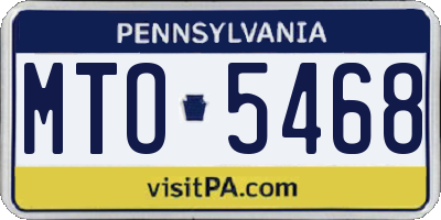PA license plate MTO5468