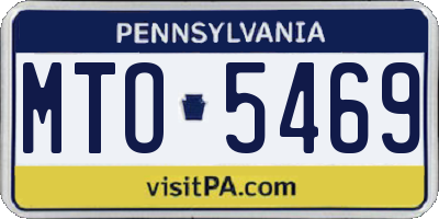 PA license plate MTO5469