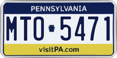 PA license plate MTO5471
