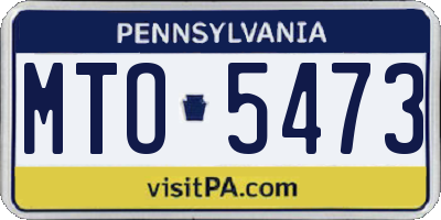 PA license plate MTO5473