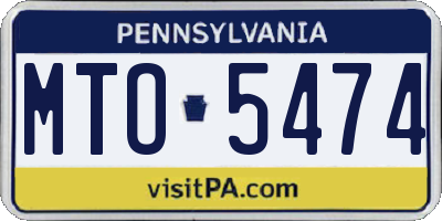 PA license plate MTO5474