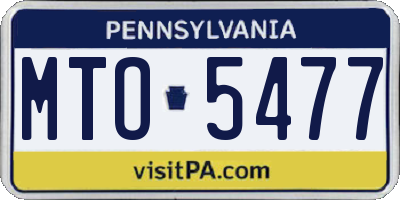 PA license plate MTO5477
