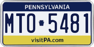 PA license plate MTO5481
