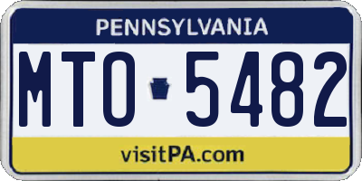 PA license plate MTO5482