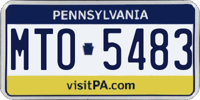 PA license plate MTO5483