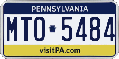 PA license plate MTO5484