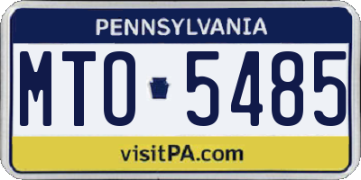 PA license plate MTO5485