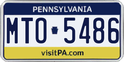 PA license plate MTO5486
