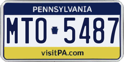 PA license plate MTO5487