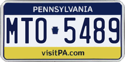 PA license plate MTO5489