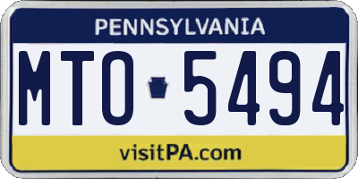 PA license plate MTO5494