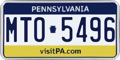 PA license plate MTO5496
