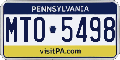 PA license plate MTO5498