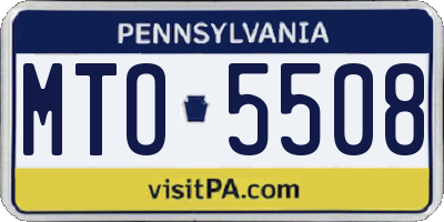 PA license plate MTO5508