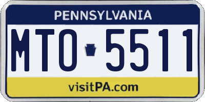 PA license plate MTO5511