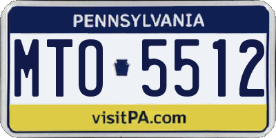PA license plate MTO5512