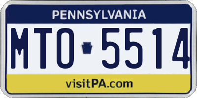PA license plate MTO5514