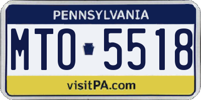 PA license plate MTO5518