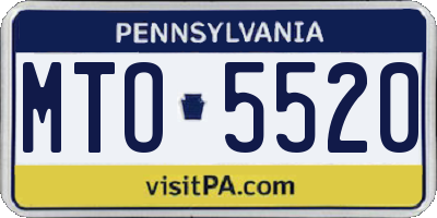 PA license plate MTO5520