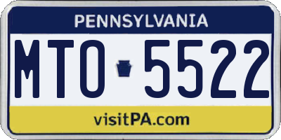 PA license plate MTO5522