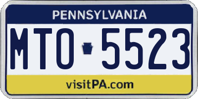 PA license plate MTO5523