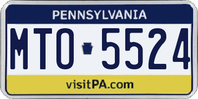 PA license plate MTO5524