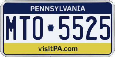 PA license plate MTO5525