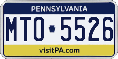 PA license plate MTO5526