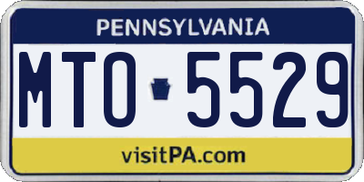 PA license plate MTO5529