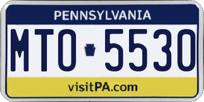 PA license plate MTO5530