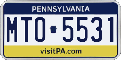 PA license plate MTO5531