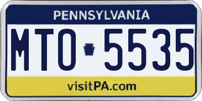 PA license plate MTO5535