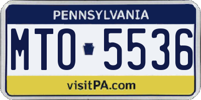 PA license plate MTO5536