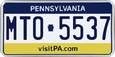 PA license plate MTO5537
