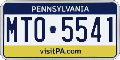 PA license plate MTO5541