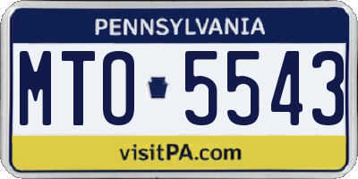 PA license plate MTO5543