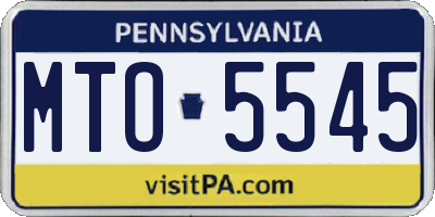 PA license plate MTO5545