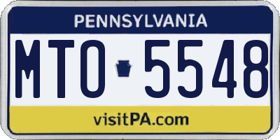 PA license plate MTO5548