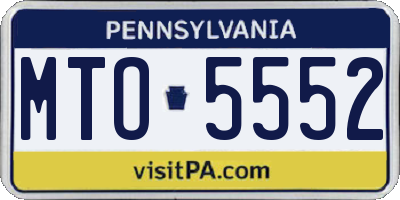 PA license plate MTO5552