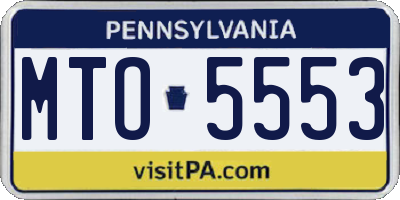 PA license plate MTO5553