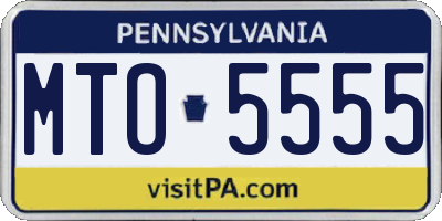 PA license plate MTO5555