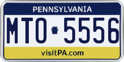 PA license plate MTO5556