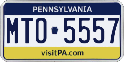 PA license plate MTO5557